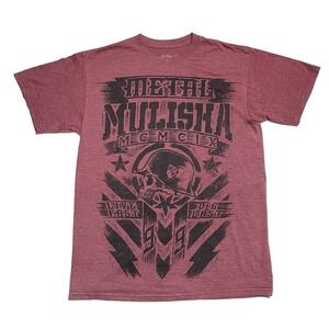 Metal Mulisha Live Fast Die Last Maroon Men's Size Medium Logo‎ Skull T-Shirt